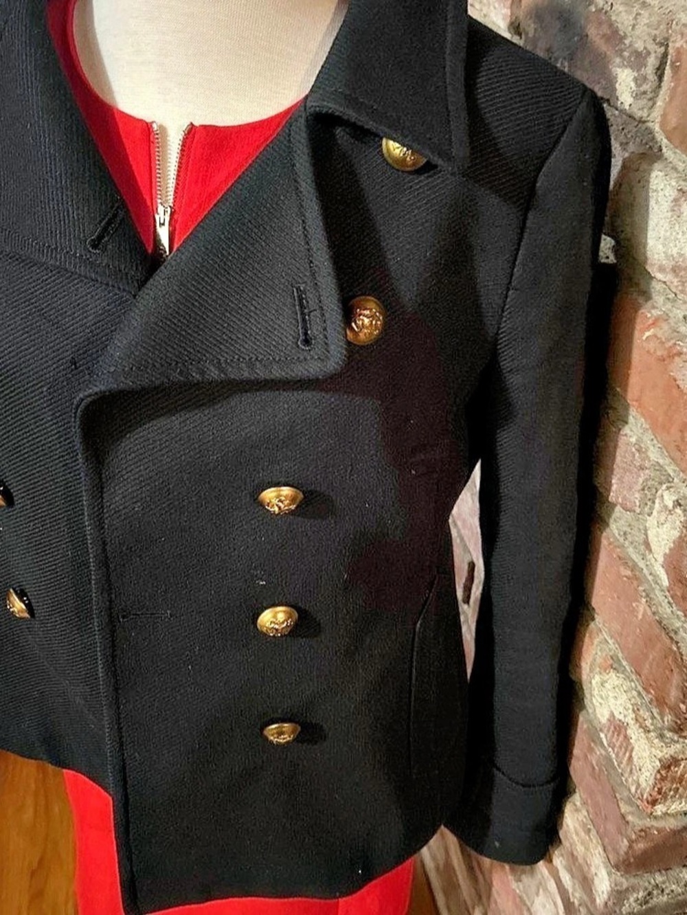 Banana Republic Captain'Small Blazer Black & Red Size Small